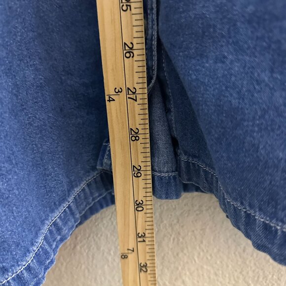 Bobbie Brooks Denim Jean Shirt Button Floral Embroidered Pant Women 26 Pink Boho - Picture 5 of 11